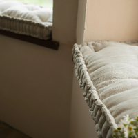 Hemp Natural non-dyed grey window Mudroom Floor Bench cushion with organic hemp fiber filling in linen fabric custom made