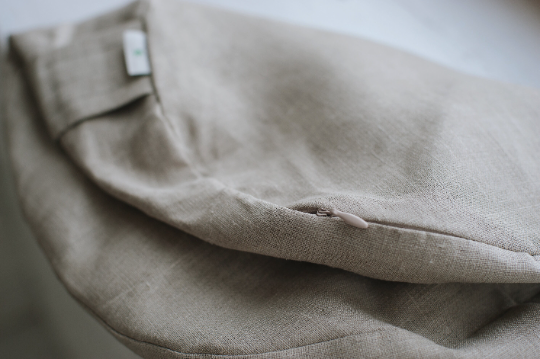 Linen natural grey non-dyed cover for Zafu with zipper / linen floor cushion Without Filler