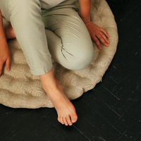 Round meditation cushion with Buckwheat hulls Linen Floor Meditation mat pouf Pillow Seat Yoga cushion