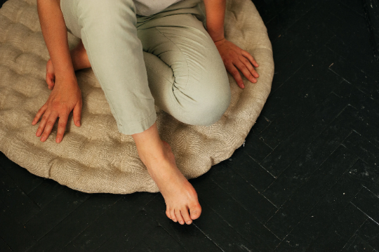 Round meditation cushion with Buckwheat hulls Linen Floor Meditation mat pouf Pillow Seat Yoga cushion