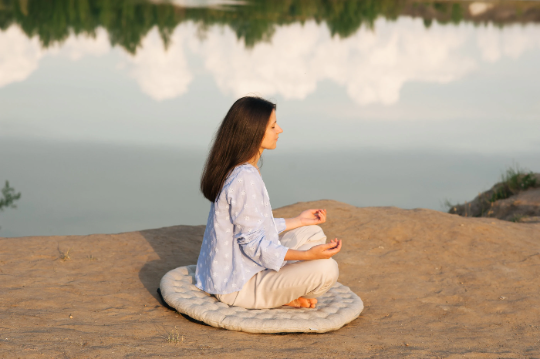 Round meditation cushion with Buckwheat hulls Linen Floor Meditation mat pouf Pillow Seat Yoga cushion