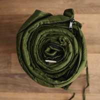 HEMP Sleeping bag "Forest Green" organic hemp fiber filling in natural linen fabric