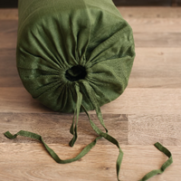 HEMP Sleeping bag "Forest Green" organic hemp fiber filling in natural linen fabric