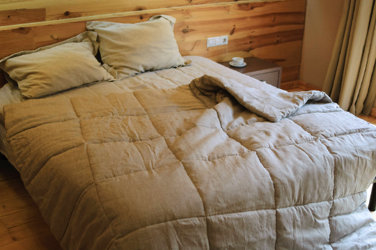 300 gr.m2 HEMP Linen Comforter Blanket filled organic Hemp Fiber in Natural Non-Dyed Linen fabric