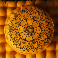 Embroidery mustard Meditation Set Zafu & Zabuton with Buckwheat hulls Mandala Linen Floor cushions Meditation pillow pouf PillowSeat Yoga
