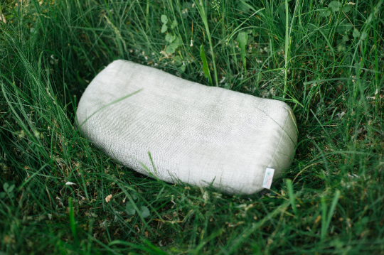 Bolster with Buckwheat hulls Linen fabric yoga pillow Meditation pillow knee pillow