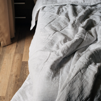 Extra thin Hemp Linen blanket white summer quilt with organic hemp fiber in soft washed linen fabric custom made blanket