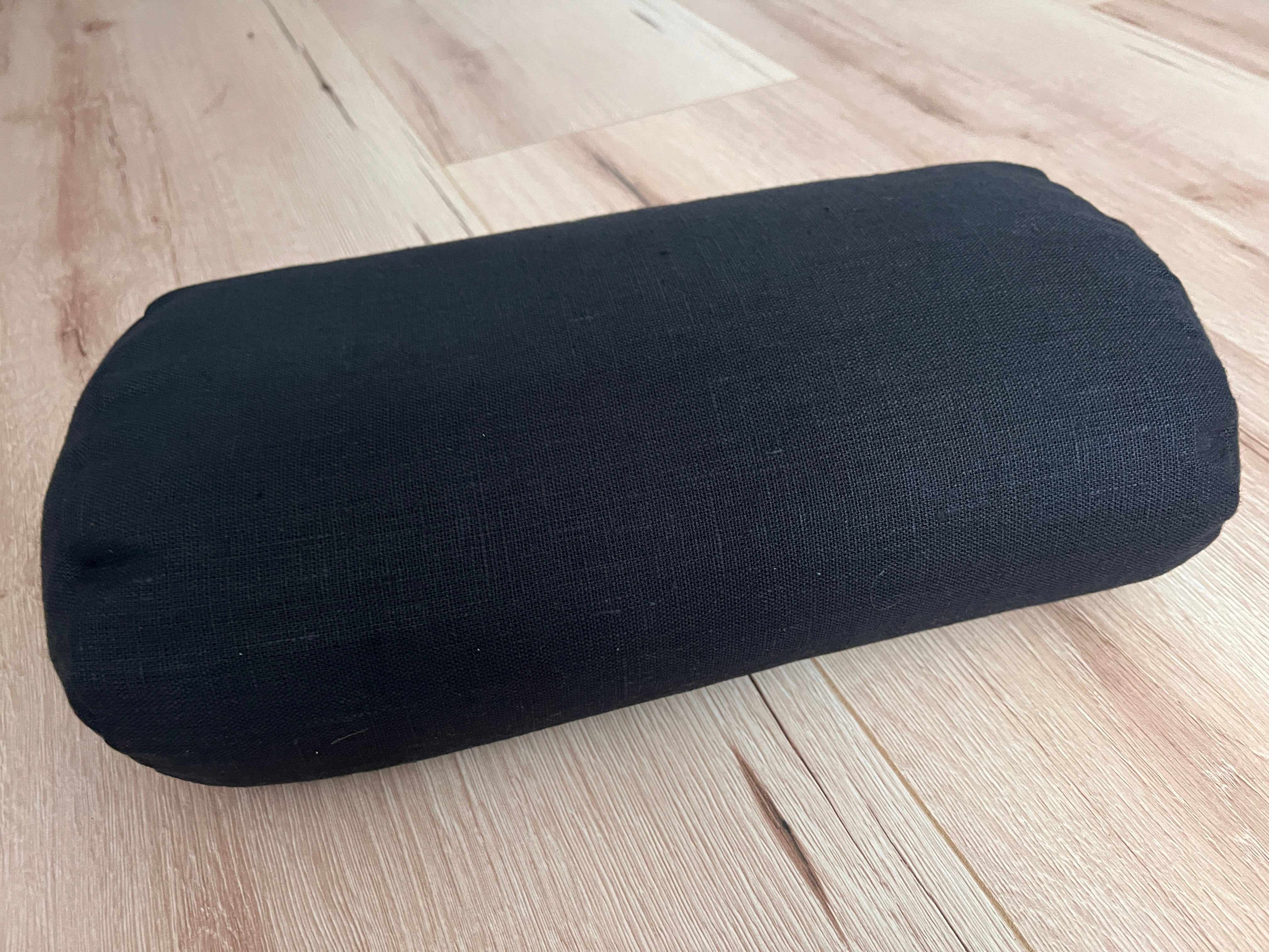 Bolster with Buckwheat hulls Linen fabric yoga pillow Meditation pillow black yoga pillow