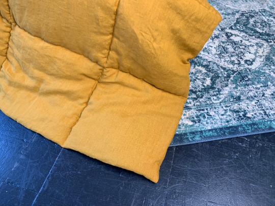 Thick natural HEMP comforter "mustard" blanket duvet insert Hemp filler in natural linen fabric Full Twin Queen King size