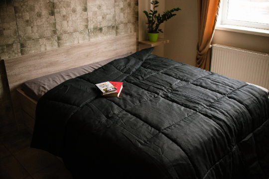 Black HEMP Linen comforter Blanket Duvet insert 400 gr filler organic Hemp fiber in natural linen fabric