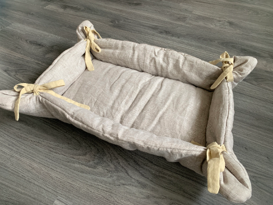 HEMP pet bed -transformer mat carpet filled organic HEMP Fiber! in thick hemp fabric - all natural! /dog mat pad mattress/ house for cats