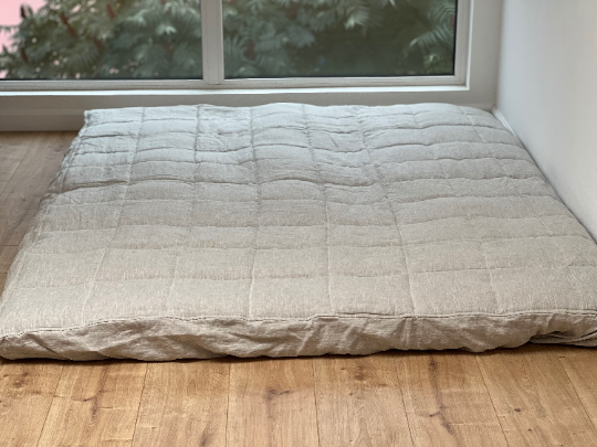 HEMP shikibuton mat 6 thick filled organic hemp fiber in natural
