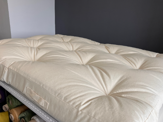 HEMP shikibuton mat 6” thick filled organic hemp fiber filler in natural non-dyed Cotton fabric Custom Size Hand made Shiki mattress futon