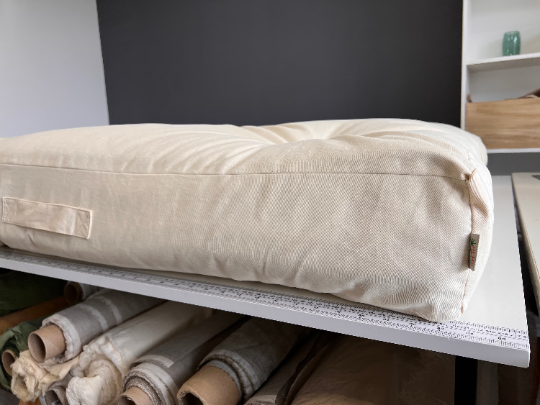 HEMP shikibuton mat 6” thick filled organic hemp fiber filler in natural non-dyed Cotton fabric Custom Size Hand made Shiki mattress futon