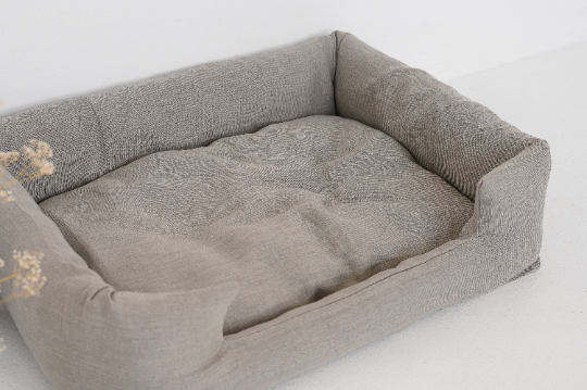 Organic Hemp Pet Bed Removable Washable Natural Linen Cover Bed Filled Organic Hemp Fiber Filler - Dog Cat Pet Bed Cots Mat Cover