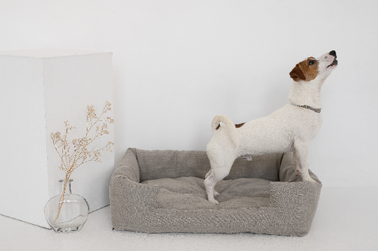 HempOrganicLife Organic Hemp Pet Bed Removable Washable Natural Linen Cover Bed Filled Organic Hemp Fiber Filler Dog Cat Pet Bed Cots Mat Cover 27 x36.5 70x93cm