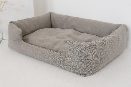 Organic Hemp Pet Bed Removable Washable Natural Linen Cover Bed Filled Organic Hemp Fiber Filler - Dog Cat Pet Bed Cots Mat Cover