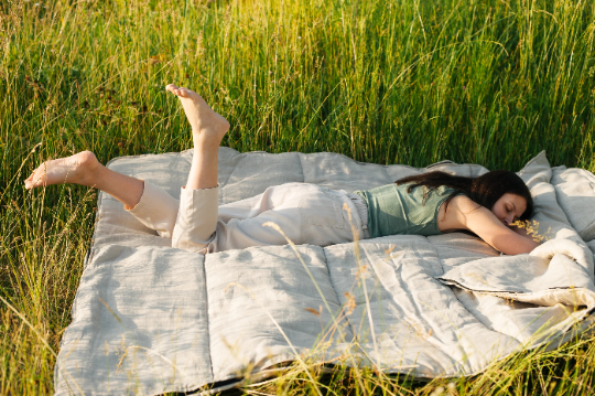 Double HEMP Sleeping bag in linen fabric with organic hemp fiber