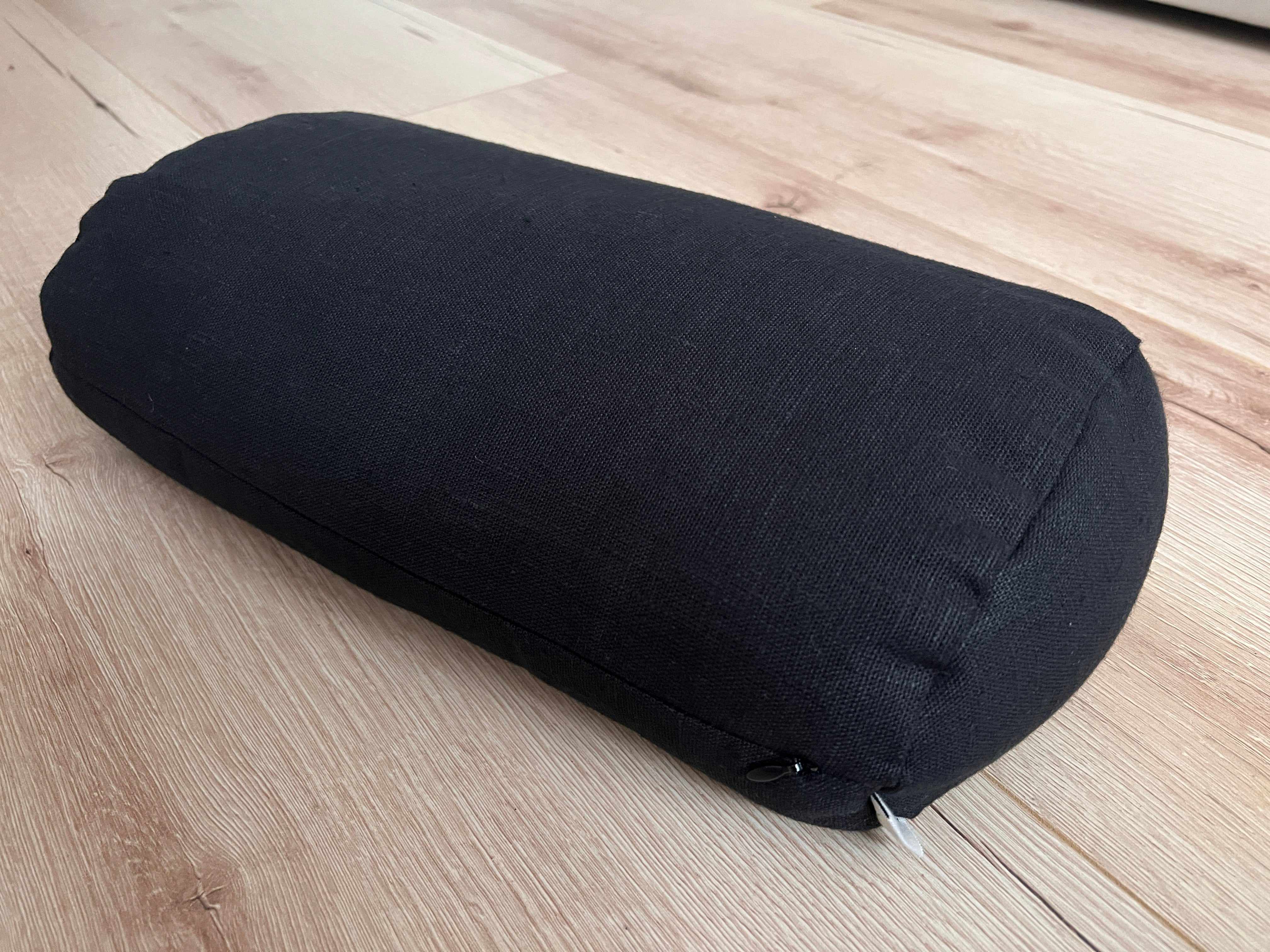 Bolster with Buckwheat hulls Linen fabric yoga pillow Meditation pillow black yoga pillow