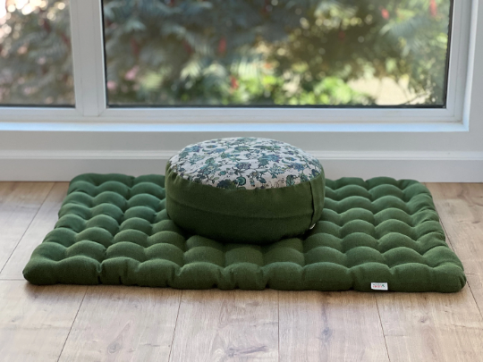 Zafu Meditation Cushion - Hemp, Round, Mandala Design - Made in USA – Bean  Products