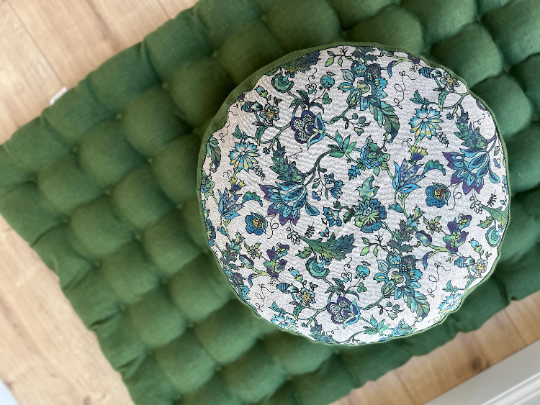 Meditation Set "flower" Zafu & Zabuton with Buckwheat hulls Meditation pillow Meditation cushion Zen cushion Meditation Space Yoga