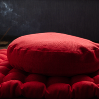 Meditation Set Zafu & Zabuton with Buckwheat hulls Red Linen Floor cushions Meditation pillow Meditation cushion Pillow Seat Yoga