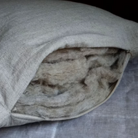 Hemp quilted Pillow filled HEMP FIBER in linen non-dyed fabric with regulation height