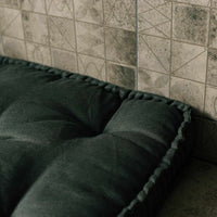 Dark grey Hemp Floor cushion with organic hemp fiber filling in linen fabric / floor pillow Pillow seat/Meditation Yoga /Natural
