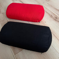 Bolster with Buckwheat hulls Linen fabric yoga pillow Meditation pillow black yoga pillow