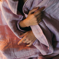 HEMP FLAX blanket "marshmallow pink" quilt comforter organic Hemp fiber in linen natural fabric Custom size
