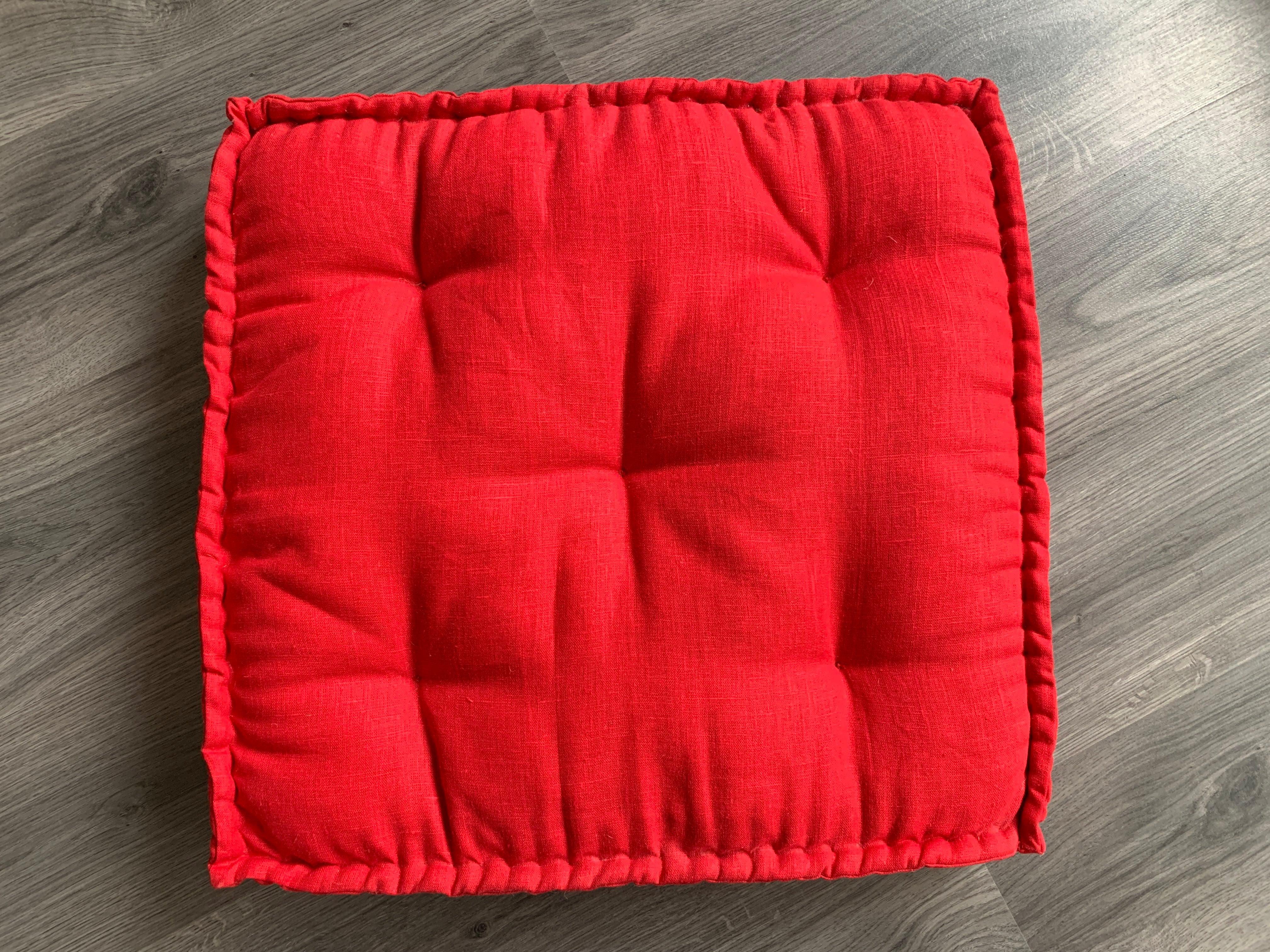 Hemp Floor cushion with organic hemp fiber filling in linen fabric / floor pillow Pillow seat/Meditation Yoga /Natural