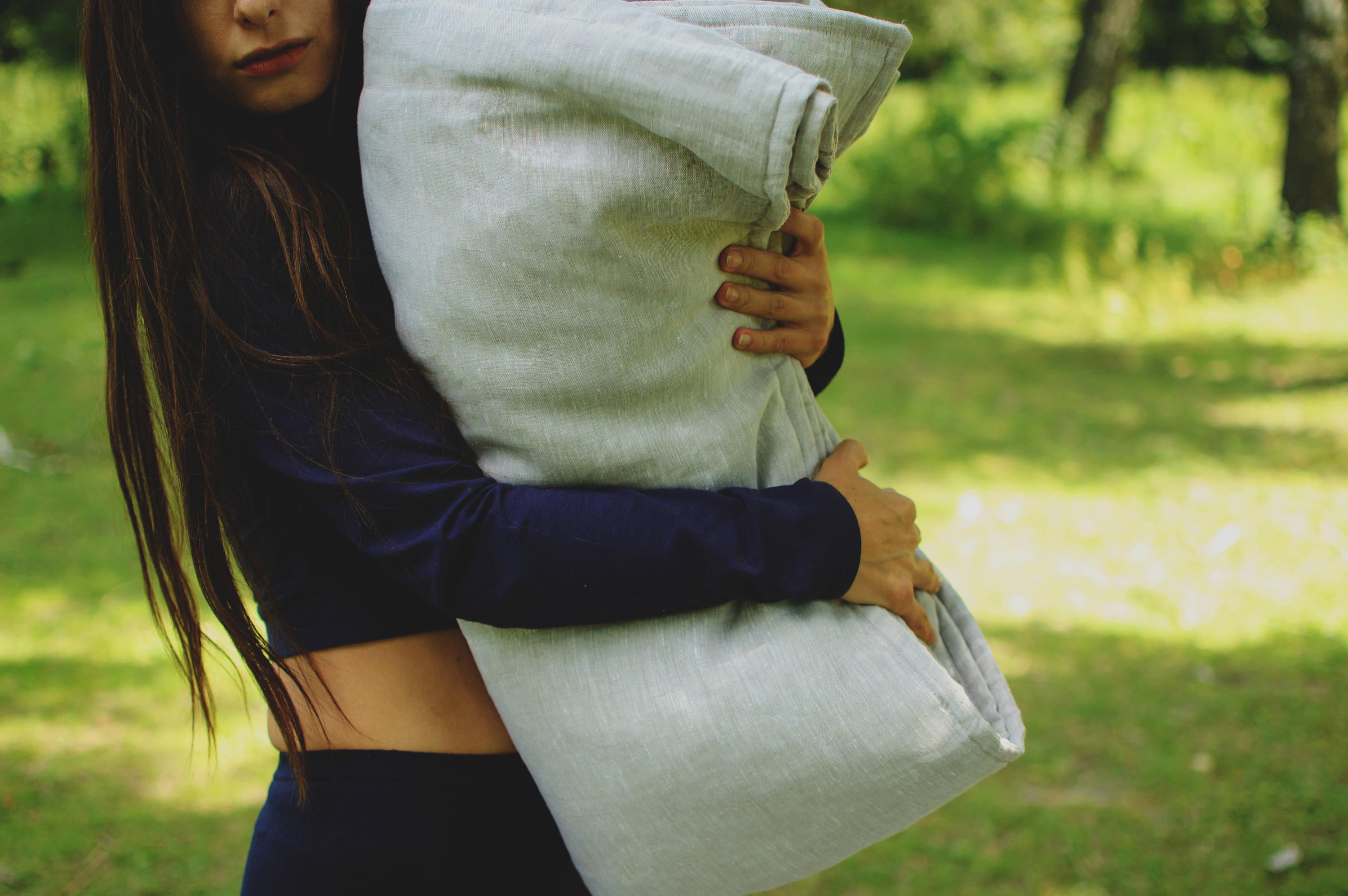 Hemp and Linen blanket quilt filler organic Hemp fiber in natural linen fabric customer sizes