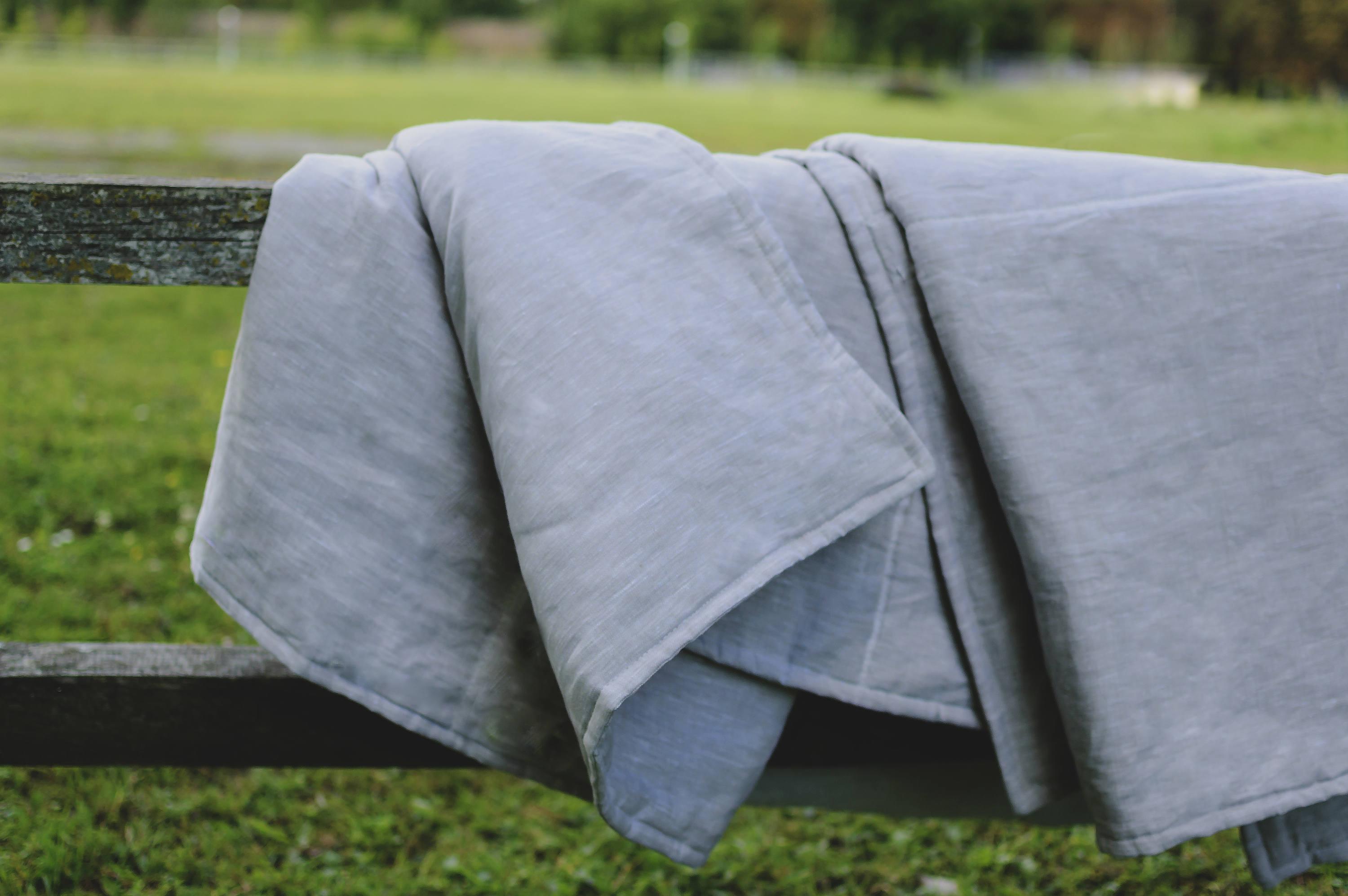 Hemp and Linen blanket quilt filler organic Hemp fiber in natural linen fabric customer sizes