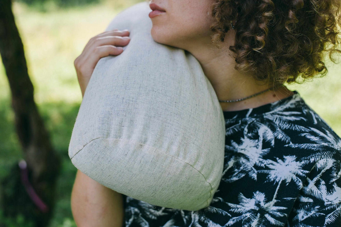 Bolster with Buckwheat hulls Linen fabric yoga pillow Meditation pillo –  HempOrganicLife
