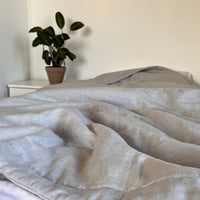 Ultra Thin Hemp Linen Blanket Summer Quilt filled Organic Hemp Fiber in Soft Washed Linen Fabric Hand Made Custom Size