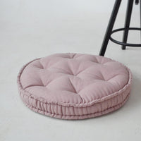Round Hemp cushion Hemp fiber filling in linen fabric natural organic Floor cushion Meditation pillow custom made size
