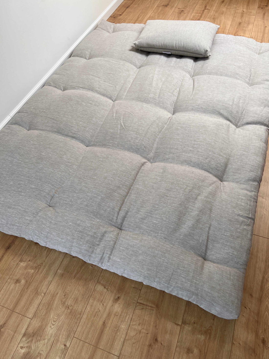 Thick HEMP Floor mat shikibuton mattress Topper futon HEMP fiber filling in natural non-dyed Linen fabric