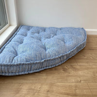 Hemp Reading nook cushion Hemp fiber in non-dyed linen fabric / Floor cushion /