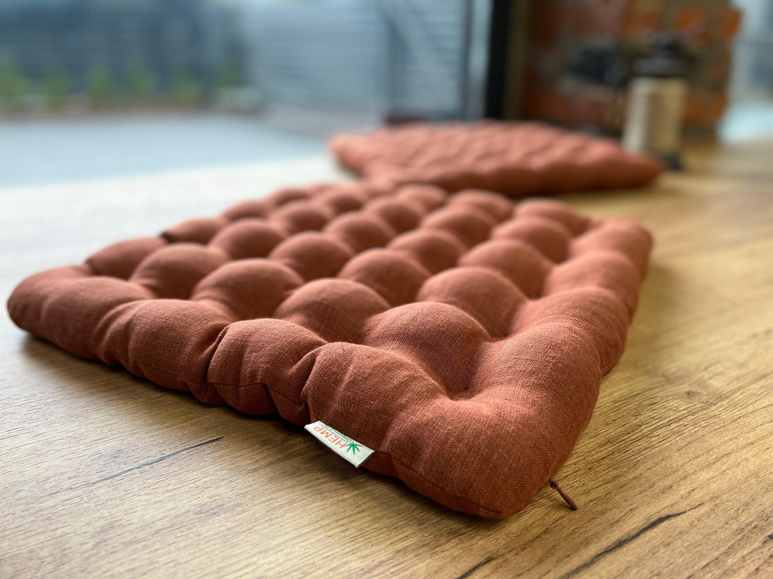 Linen Buckwheat floor cushion Zabuton Organic pillow buckwheat hulls / –  HempOrganicLife