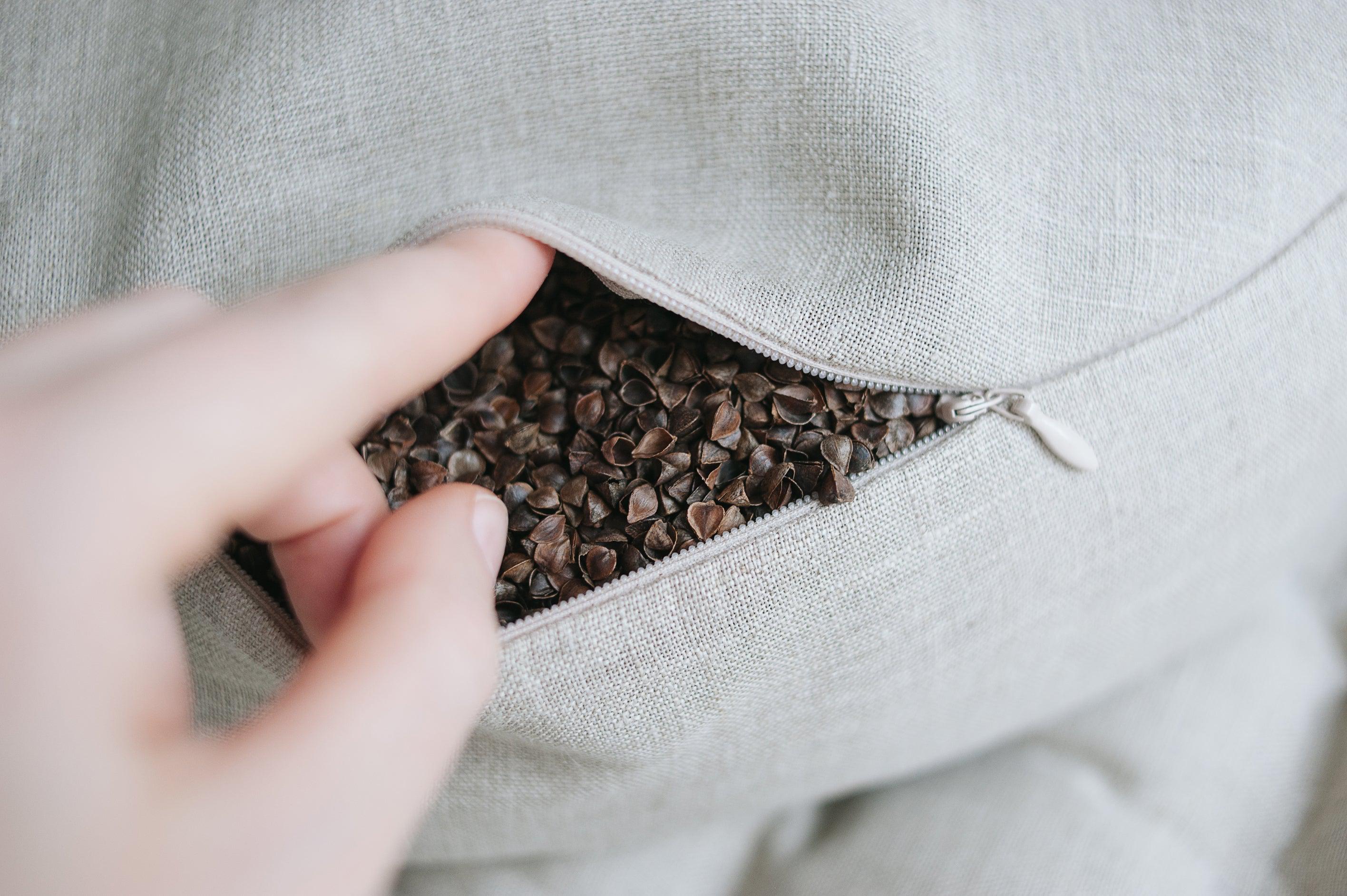 Linen Meditation floor cushion with Buckwheat hulls / Zafu pillow seat/Meditation Yoga