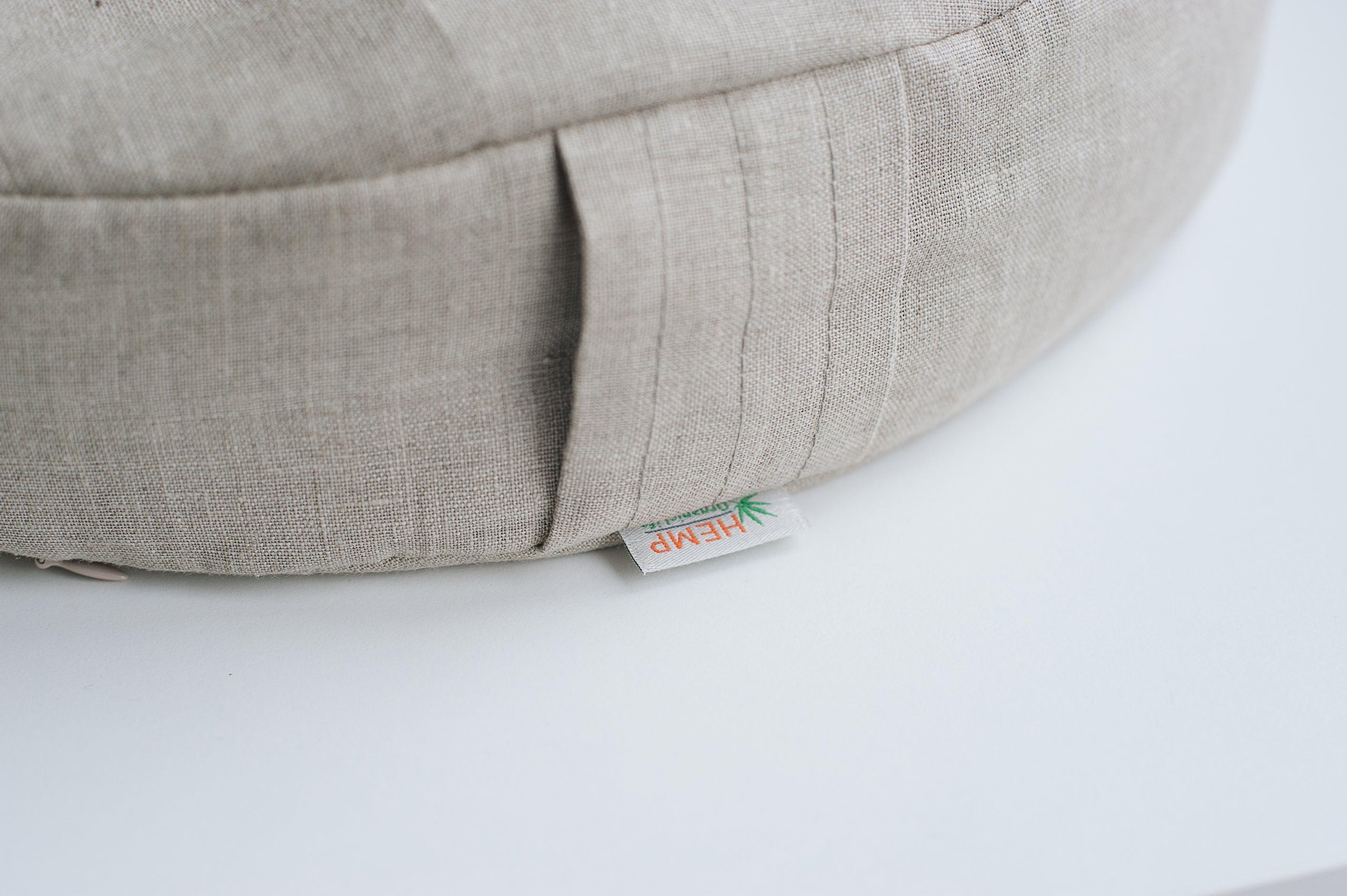 Linen Meditation floor cushion with Buckwheat hulls / Zafu pillow seat/Meditation Yoga