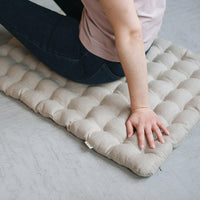 Meditation set of Zafu and Zabuton floor cushions with organic buckwheat hulls