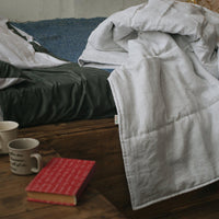 Natural HEMP Linen blanket quilt - filler organic Hemp fiber in natural linen fabric customer sizes