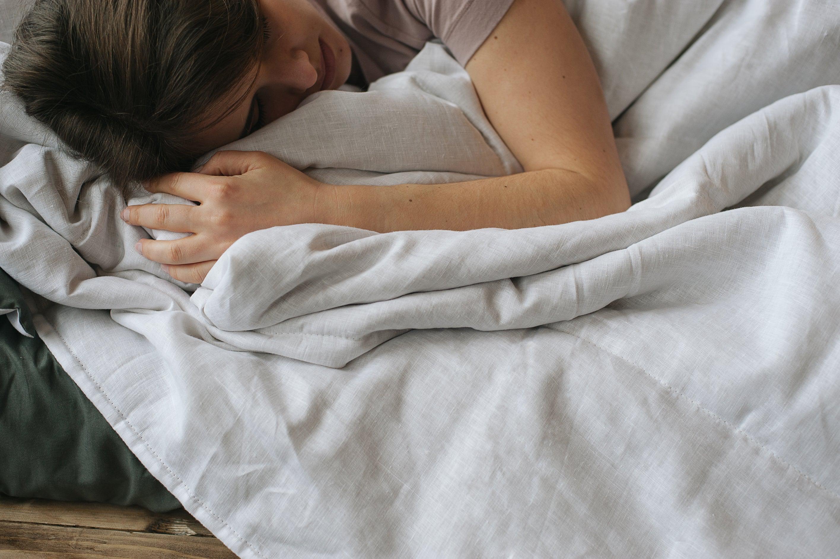 Natural HEMP Linen blanket quilt - filler organic Hemp fiber in natural linen fabric customer sizes