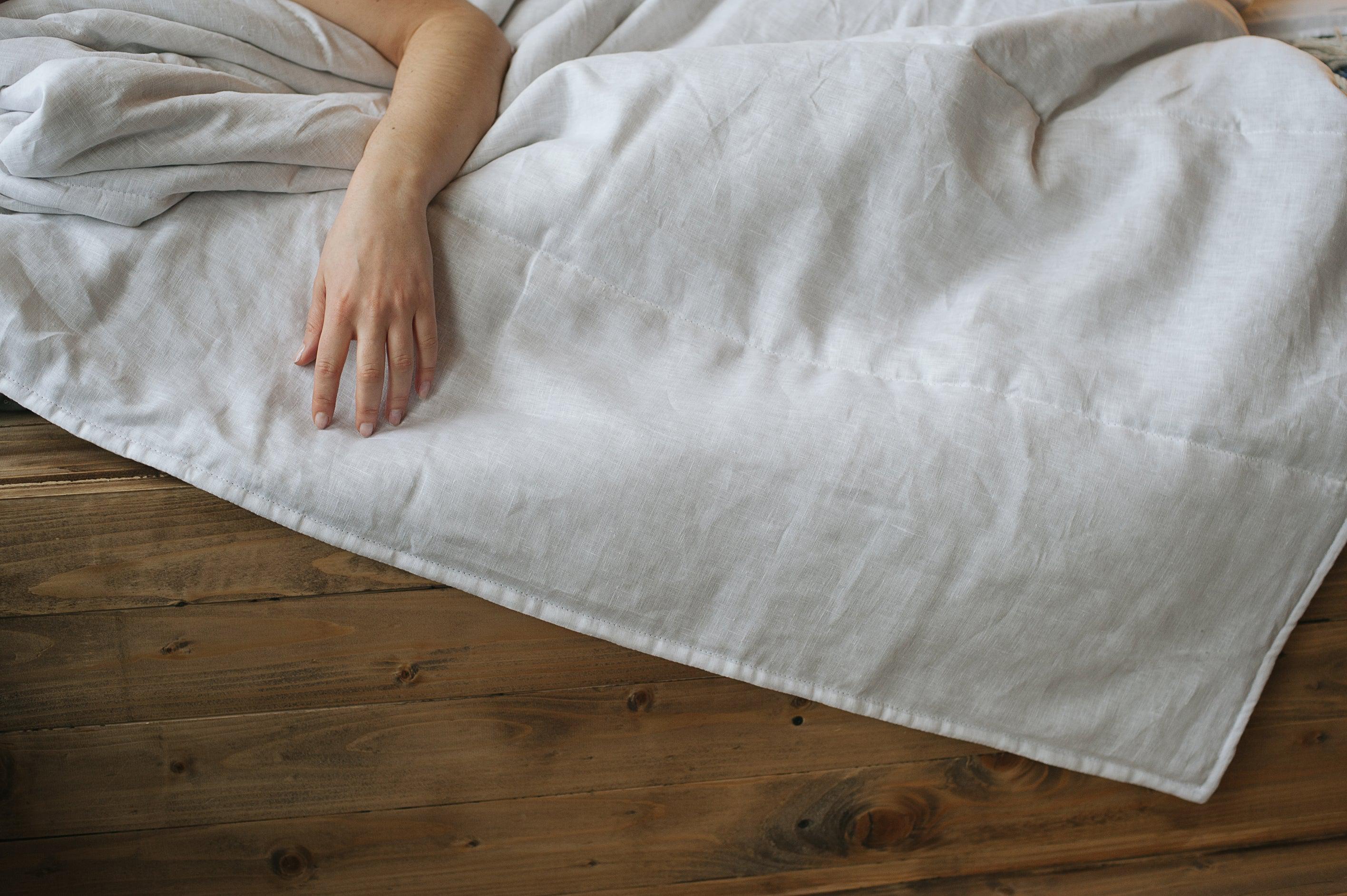Natural HEMP Linen blanket quilt - filler organic Hemp fiber in natural linen fabric customer sizes