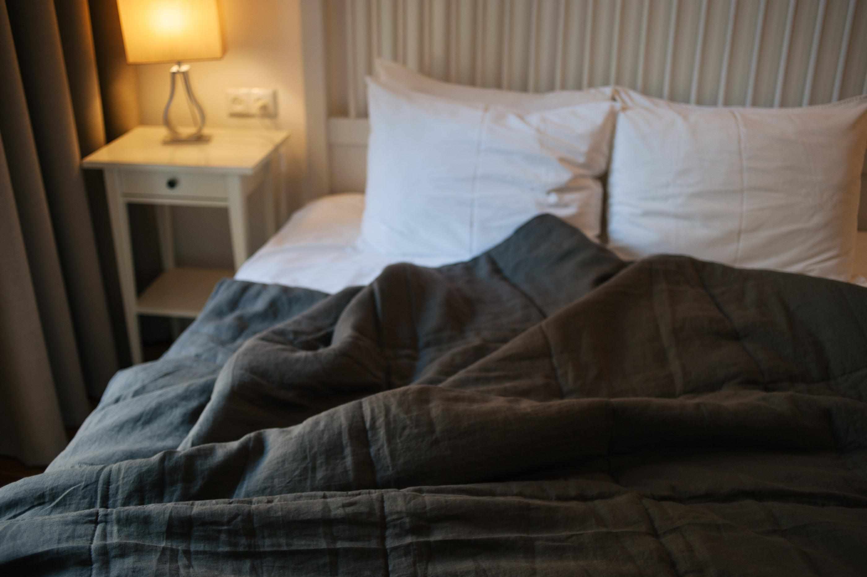 Natural Hemp Linen Blanket "Earth" quilt - linen organic fabric + filler organic Hemp fiber