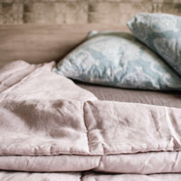Organic HEMP + FLAX blanket "ashen pink" quilt - linen organic fabric filling organic Hemp fiber Custom sizes