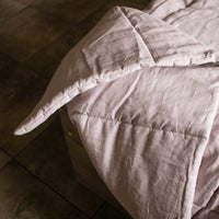Organic HEMP + FLAX blanket "ashen pink" quilt - linen organic fabric filling organic Hemp fiber Custom sizes