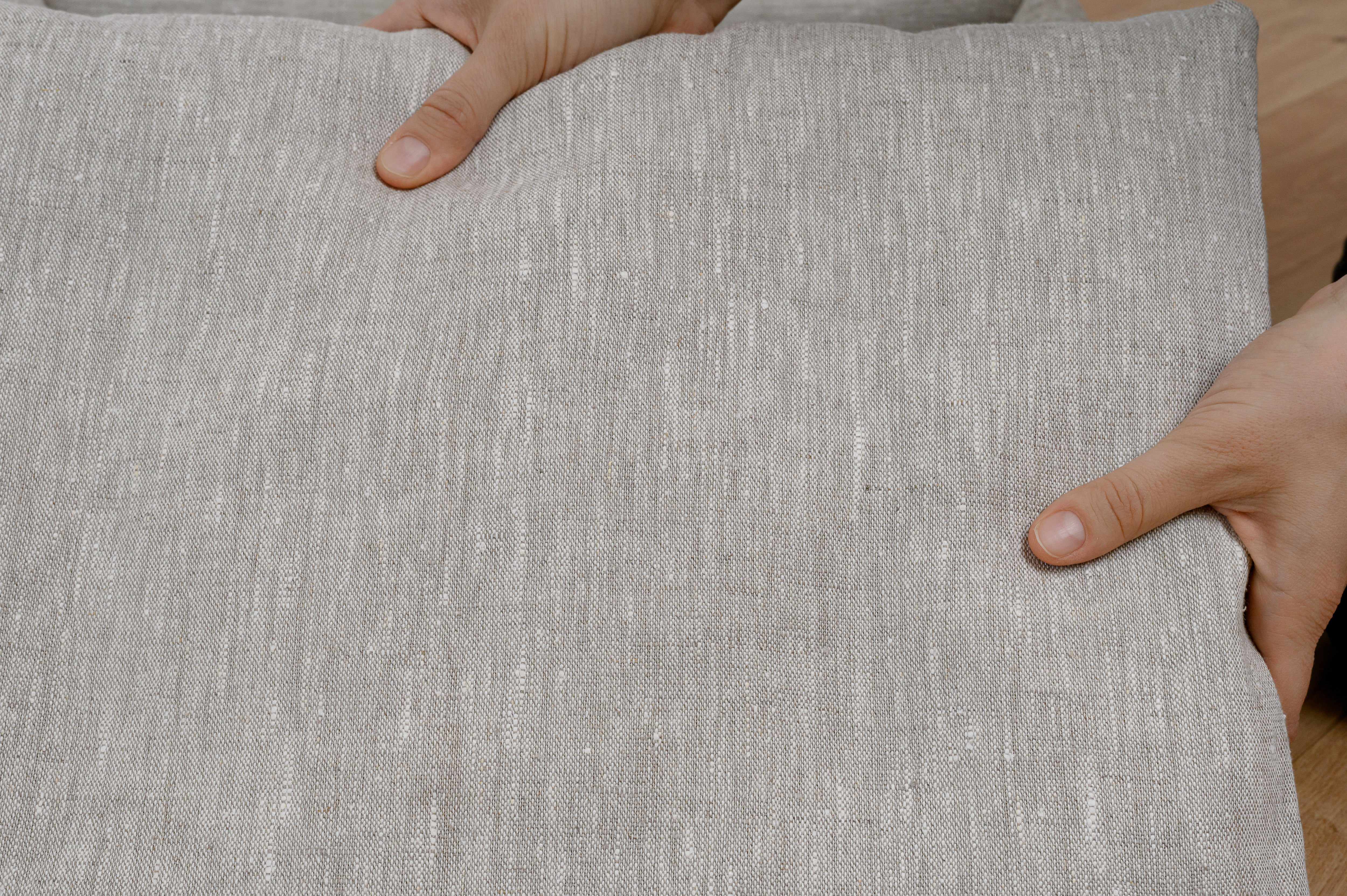 HEMP pet bed in natural non-dyed gray linen fabric filled organic HEMP Fiber - mat carpet - house for cats organic