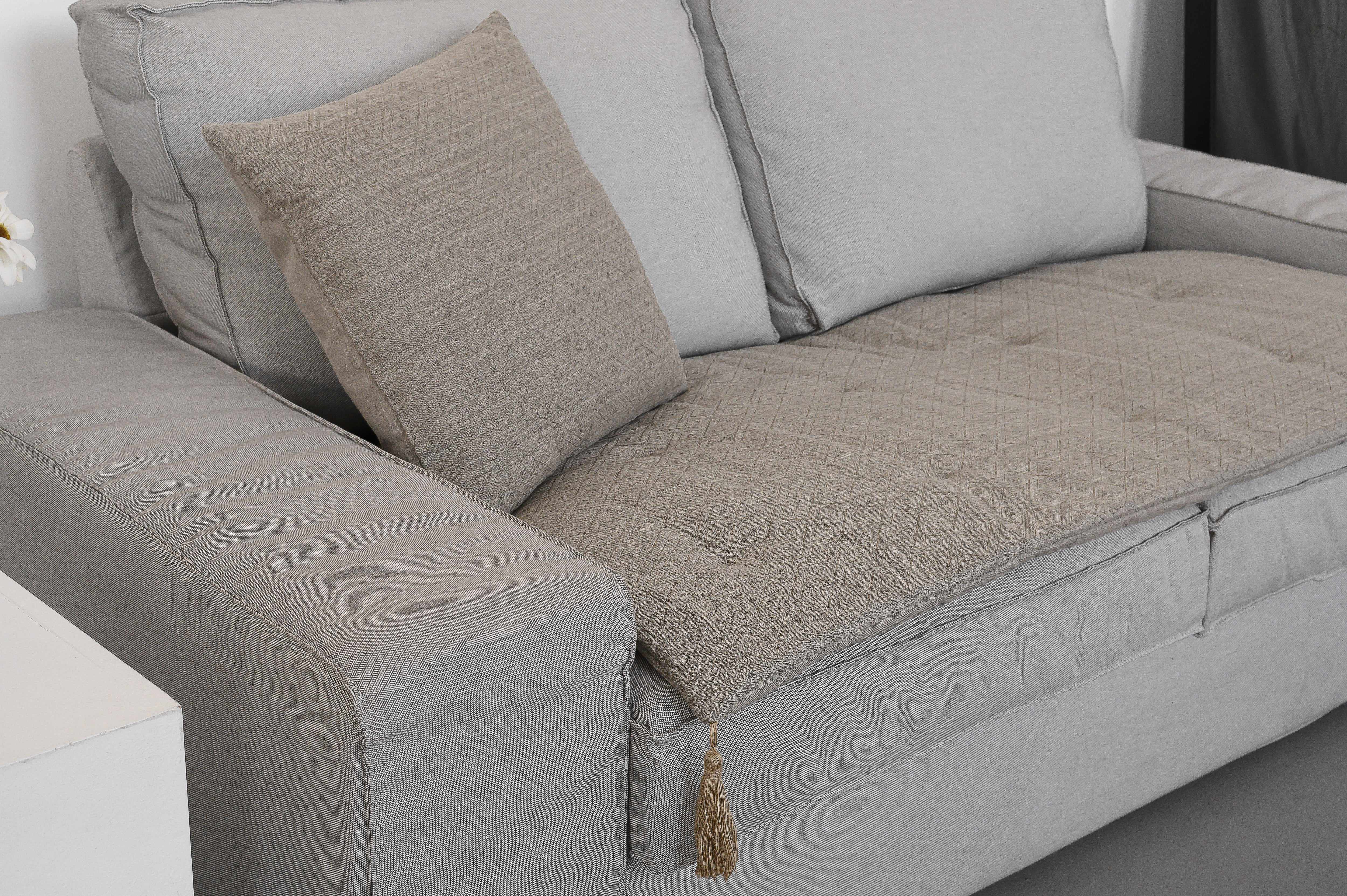 Hemp Linen Throw Pillow with Cover Filled HEMP Fiber filler in Natural Linen zipped Cover Throw Decorative Cushion